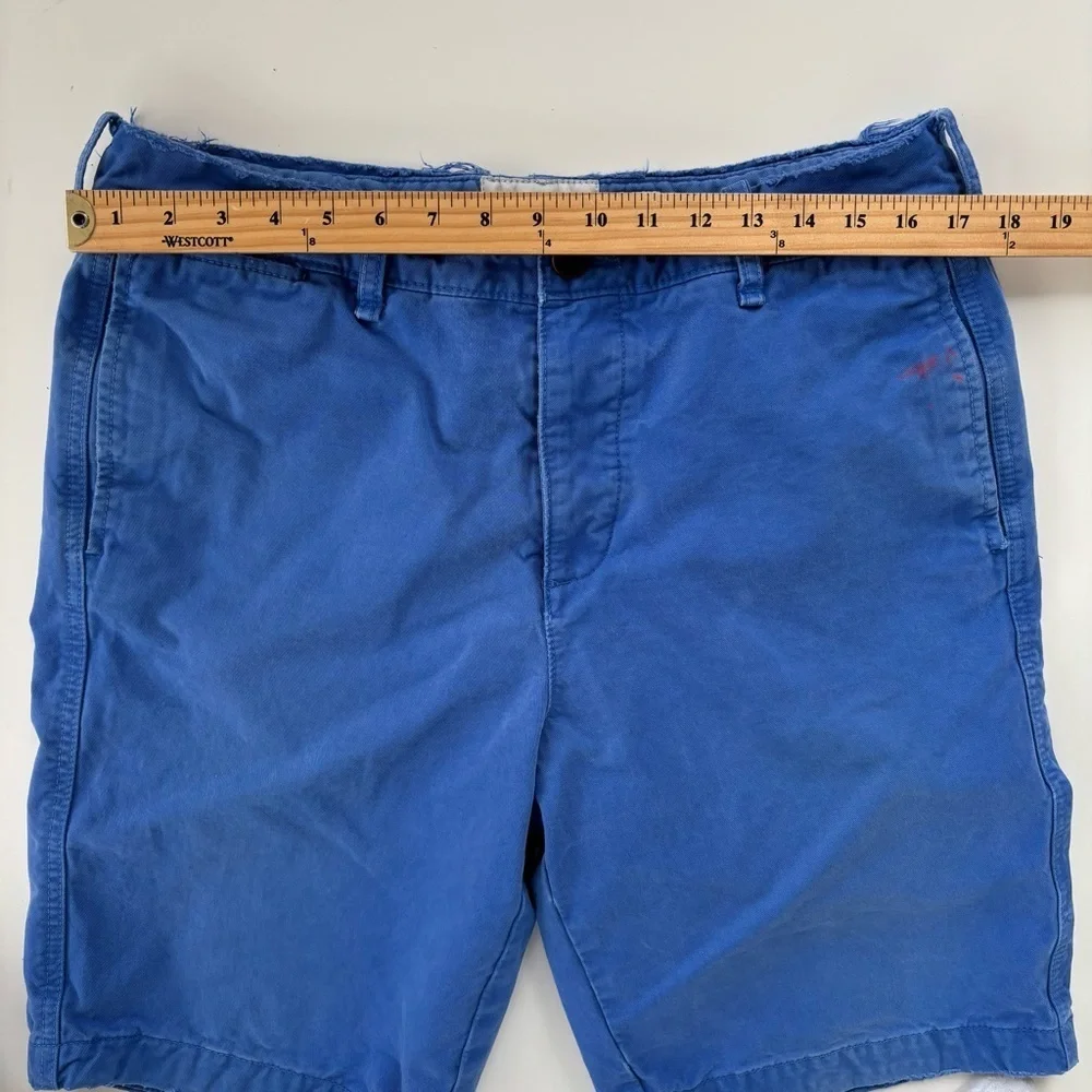 Abercrombie & Fitch Men's Bright Blue Khaki Preppy Button Fly Shorts Size 34